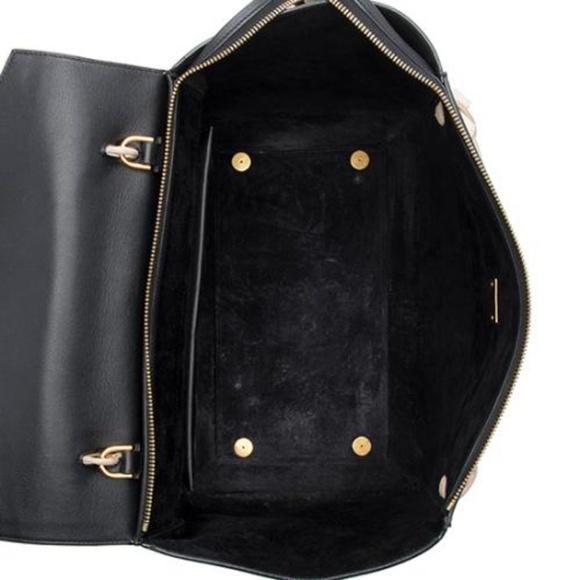 SOLD Céline Small Black & Beige Calfskin Belt Tote - Picture 7 of 8